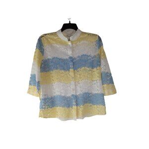 Draper's & Damon's  Women's Multicolor Lace   Button Up  Top size XL